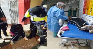 Ilave: AUXILIA A JOVEN QUE SUFRIO FUERTE CAIDA QUEDANDO INCONSCIENTE